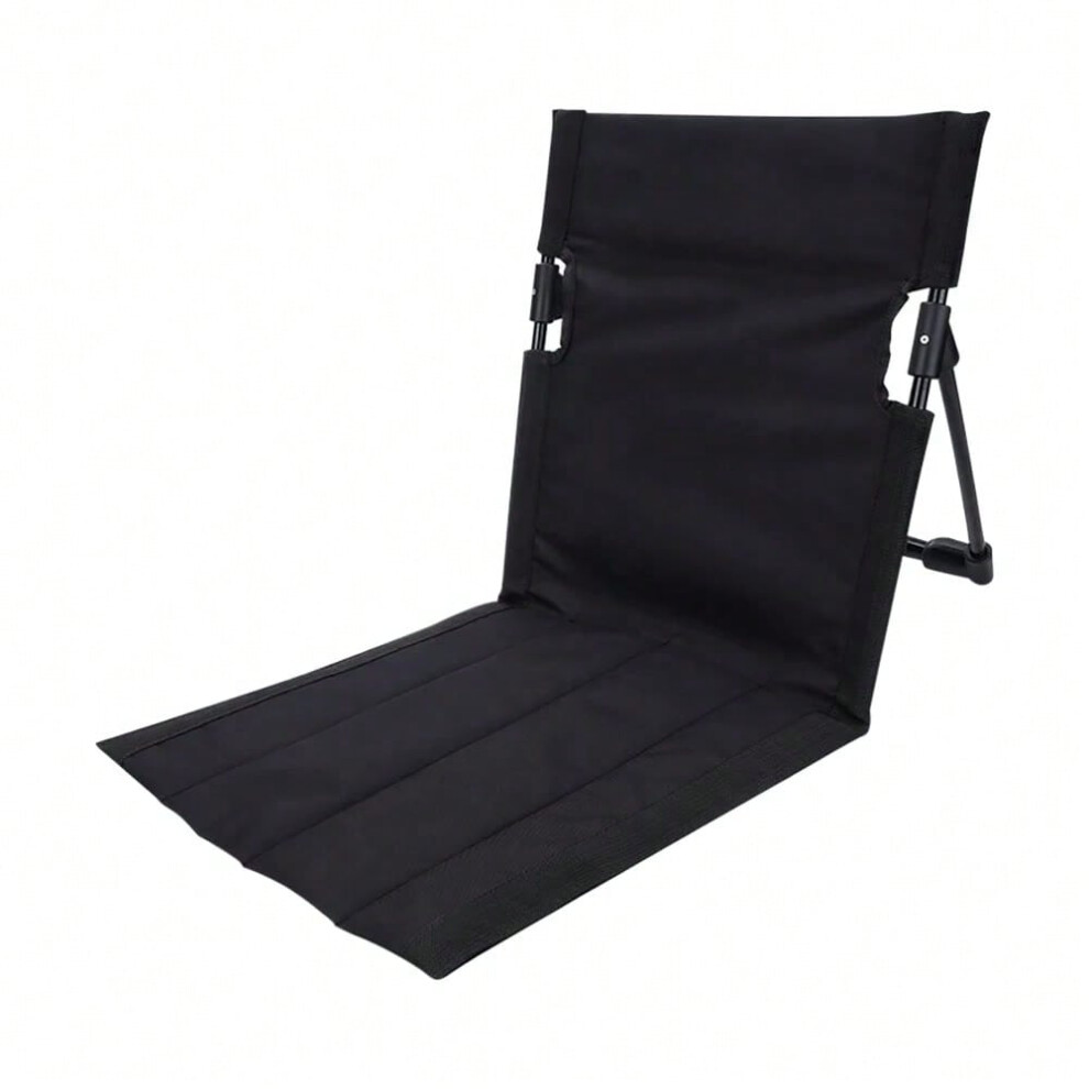 (black) 1pc Foldable Camping Chair Outdoor Garden Park Single Lazy Chair Backrest Cushion Picnic Camping Folding Back Chair Beach Chairs