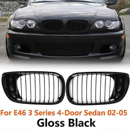 Gloss Black Front Hood Kidney Grill for - E46 3 Series 2002-2005 1