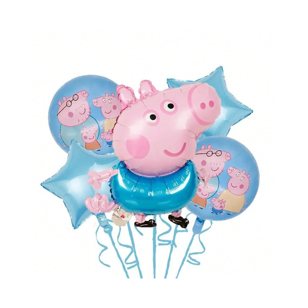 (A8) Cartoon Peppa Pig Balloon Set Trophy Peppa George Children's Birthday Toy Decoration Aluminum Film Balloon Party Decoration-image-OPC-PHN9F9N-NEW