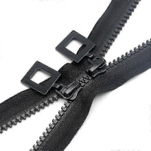 (50cm, black) 50/70/90/120/150CM Business Black Double-sliders Resin Zipper Backpack Down Jacket Tote Bag Open-end Zipper DIY Sewing Supplies