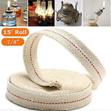 (As show, One size) 7/8 Inch Flat Cotton Wick 15 Foot Length Wick For Oil Lamps And Lanterns 4.5m