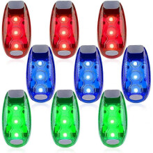 9-Pack Bike Safety Lights, High Visibility Strobe LED Lights for Bicycles (Red/Blue/Green)