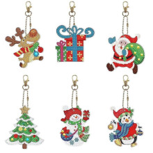 DIY Keychain Diamond Drawing Christmas Gift Diamond Sticker Embroidery Double -sided Drill Acrylic K