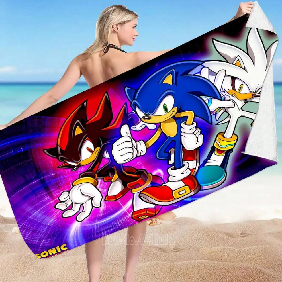 (No.15, 70x140cm) Anime Speed Sonic MANIA Shower Beach Towels Bath Towel Microfiber Washcloth 70x140cm 3D Digital Printed Baby Child Kids Gift-image-OPC-PHN9HHS-NEW