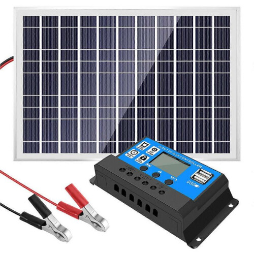 30W 12V Solar Panel Battery Charger+40A Controller for RV Car Boat Home Camping