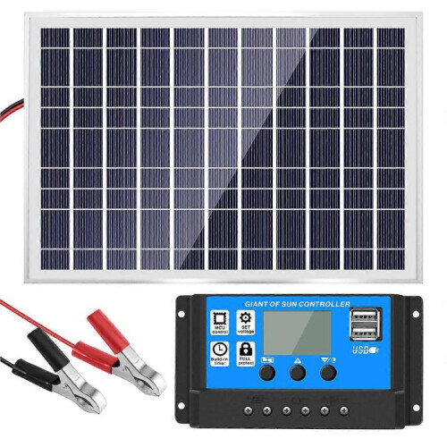 30W 12V Solar Panel Battery Charger+40A Controller for RV Car Boat Home Camping 1