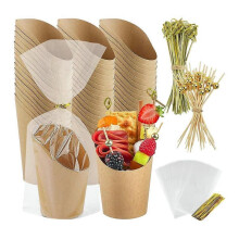 50 Pcs Charcuterie Cups with Sticks 14oz, Individual Holder with 50 Bags+50 Labels+200 Cocktail Skew