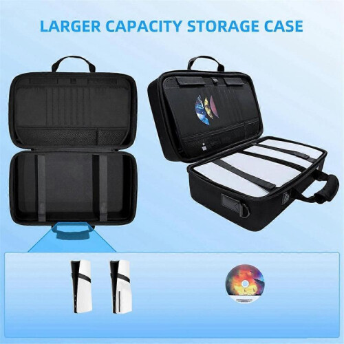 Carrying Case for PS5 PRO Gaming Console Travel Storage Bag with Adjustable Shoulder Straps and Comf 2