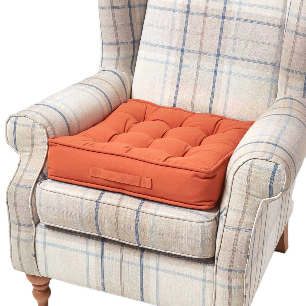 Homescapes (Terracotta) Cotton Armchair Booster Cushion