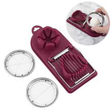 Stainless Steel Egg Slicing Tool Petal Shape Egg Cutter 2 Slicing Styles Manual Divider Separator-OEIN