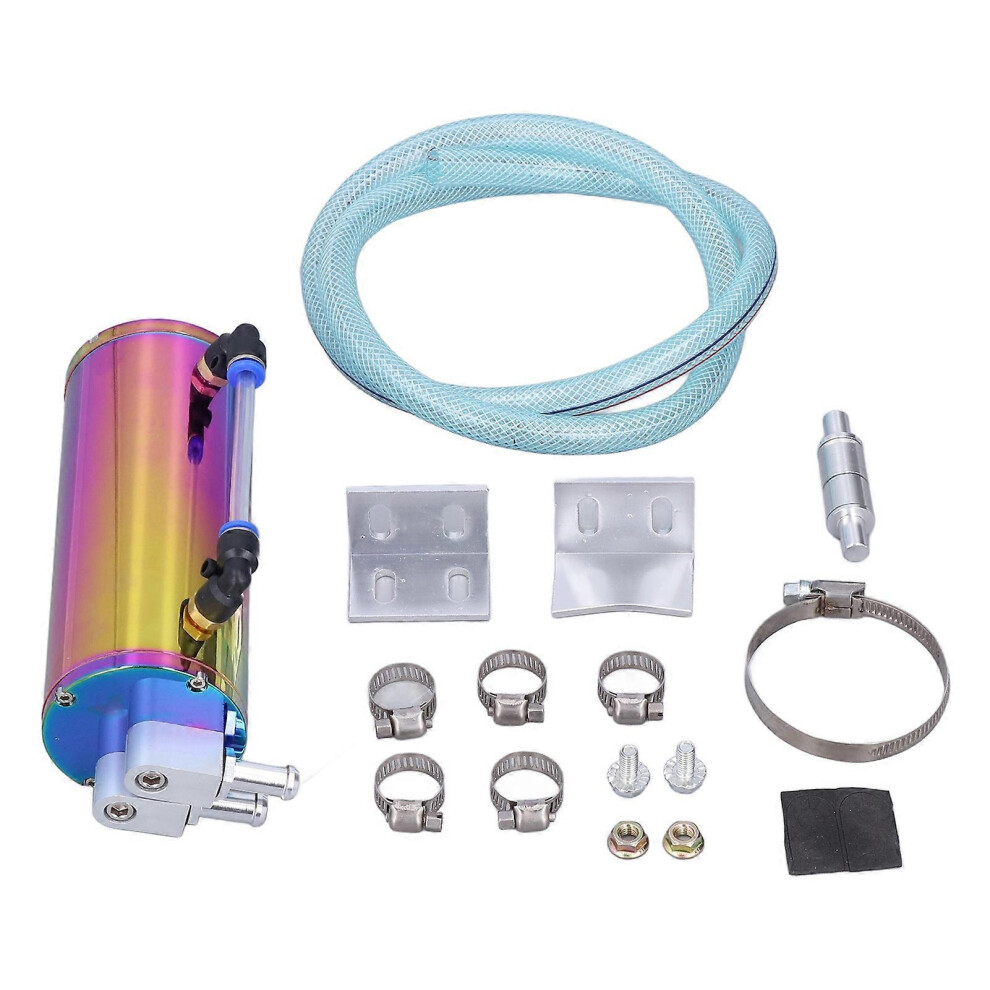 Car Engine Oil Catch Can 350Ml Capacity Round Aluminium Alloy Universal With Clear Tube Indicator 9421490215681