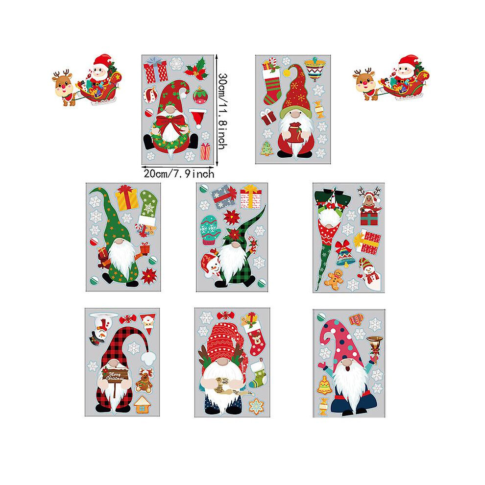 (As Show, One Size) Christmas Window Stickers Christmas Window Decorations 8 Sheets Window Stickers Christmas Christmas Window Clings Reusable Xmas Wi 4632228903922
