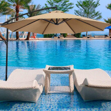 (As show, One size) Replacement Parasol Cover - 8 Ribs - 3m - Waterproof - Uv Protection - Replacement Fabric - Black