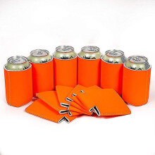 (As show, One size) 10 Pack Blank Beer Can Coolers Sleeves Neoprene Beer Can Cooler Drink Bottle Holder Sleeveorange