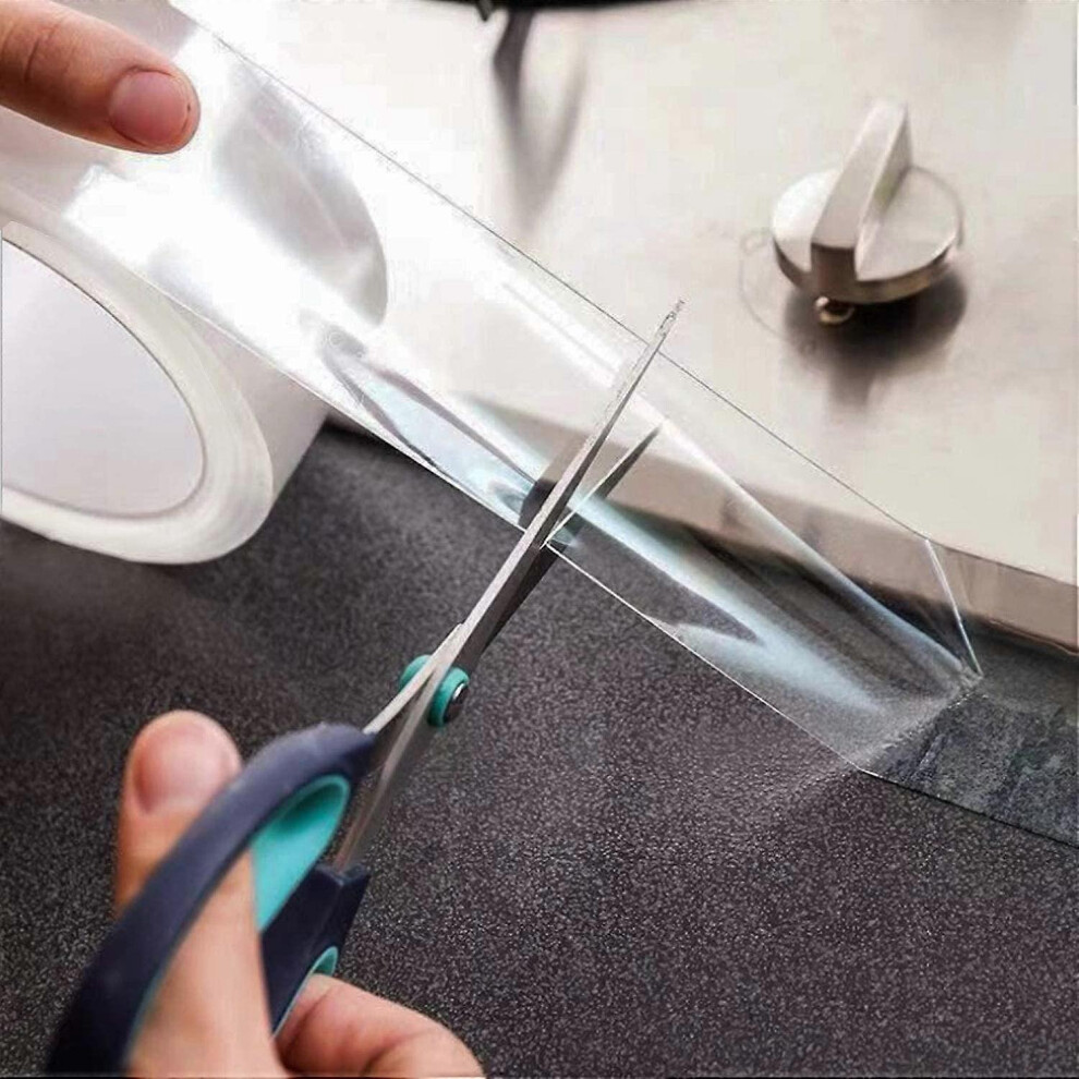 (As Show, One Size) Acrylic Waterproof Adhesive Tape, Decorative Anti-Mildew Tape For Kitchen And Bathroom - Long. 5Mwidth. 3Cm - Clear A 4632228903205