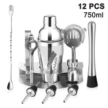 (As show, One size) Cocktail Shaker Cocktail Set Gift, 12-piece Cocktail Shaker Bar Set Bar Accessories Cocktail Set Large 750 Ml