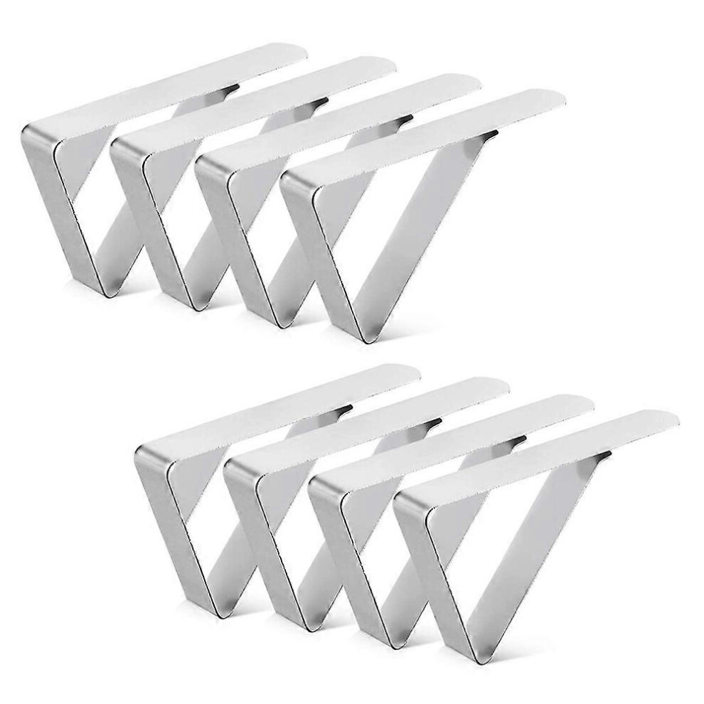 (As Show, One Size) Tablecloth Clips 12 Packs Picnic Table Clips Flexible Stainless Steel Table Cloth Cover Clamps 4631466847999