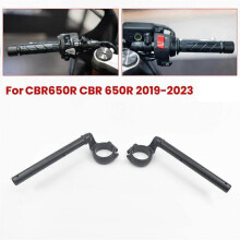 (Left, Black) Motorcycle Black Handle Bar Clip-on Fork Tube Handlebars for CBR650R 650R 2019-2023