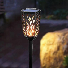 99LEDs Waterproof Solar Flame Effect Lamp Garden Backyard Outdoor Torch Light