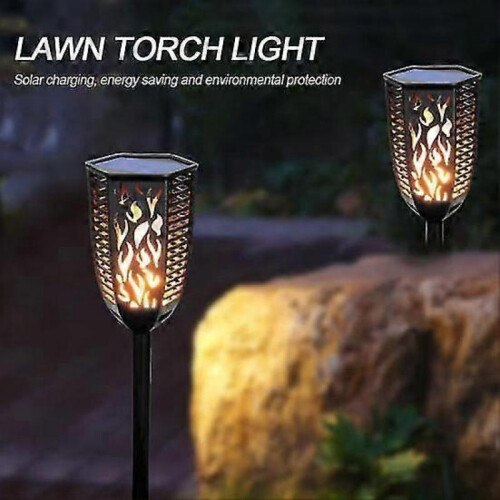 99LEDs Waterproof Solar Flame Effect Lamp Garden Backyard Outdoor Torch Light 1