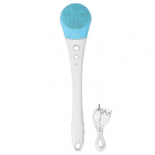 Electric Waterproof Body Bath Brush with Long Handle for Multifunctional Body Cleansing And Exfoliation In Blue