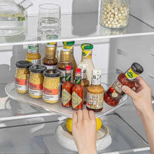 Space Utilization Enhancer, 360 Turntable Design for Refrigerator, Lazy Susan Organizer Clear Acrylic, Efficient Kitchen Pantry Cabinet Countertop