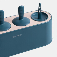 (As show, One size) 4 Grid Popsicle Molds, Ice Mold Silicone with Drip Protection Reusable Pop Mold DIY Popsicle Mold Set