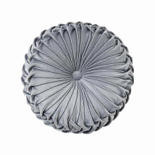 Soft Velvet Decorative Throw Pillow, Exquisite Handcrafted with Elegant Button Detail, Versatile Usage for Home & Office, High-Quality Pleated