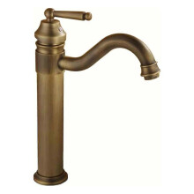 Elegant Antique Copper Basin Faucet, Hot and Cold Water Single Handle Control with Honeycomb Aerator for Water Saving, Drip-Free Operation Ensured By