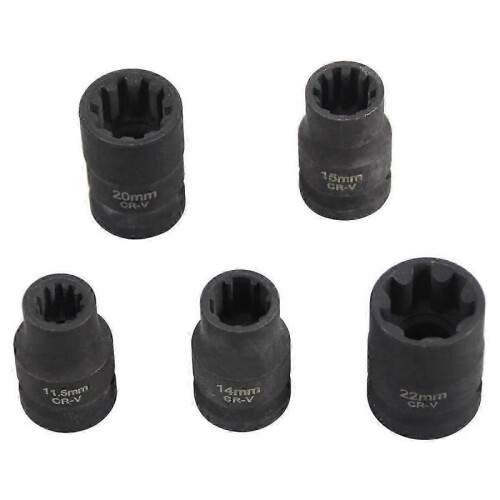 Emergency Solution Latch Bore Socket Set, Brake Caliper Tools for Comprehensive Set Applications, Precision-crafted 5PCS Square Drive Tools With
