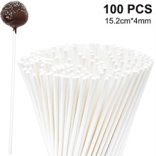(As show, One size) 100pcs Lollipop Sticks, Marshmallow Sticks,Creative Multi-function Lollipop Sucker Sticks 152*4mm