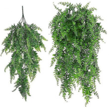 Fake Vines, UV Resistant Hanging Ivy Decor, Realistic Decor for Indoor Outdoor Decoration, Plastic Greenery Boston Ferns 2PCS