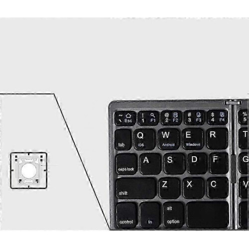 Slim Foldable Bluetooth Keyboard for Tablets, Quiet Typing Experience, Portable Wireless Keyboard with Long-lasting Materials, Durable Battery 2