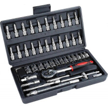 Hex Bit Socket Set for Automotive Repairs, Crafted with Heat-treated S2 Steel for Unmatched Hardness, Comprehensive 46 Pieces Kit