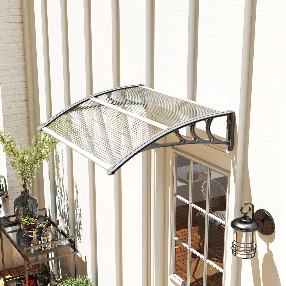 Outsunny Door Canopy Awning Outdoor Window Rain Shelter For Door 100 X 75Cm