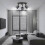 Color Adjustable 3 Light Flush Mount, Dimmable LED for Kitchen & Office Spaces - Black 2