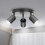 Color Adjustable 3 Light Flush Mount, Dimmable LED for Kitchen & Office Spaces - Black 1