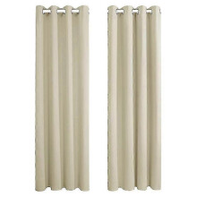 Noise Reduction Beige Curtains, Modern Design Easy Installation Room Darkening Panels for a Peaceful Home (2pcs, 240x140cm)