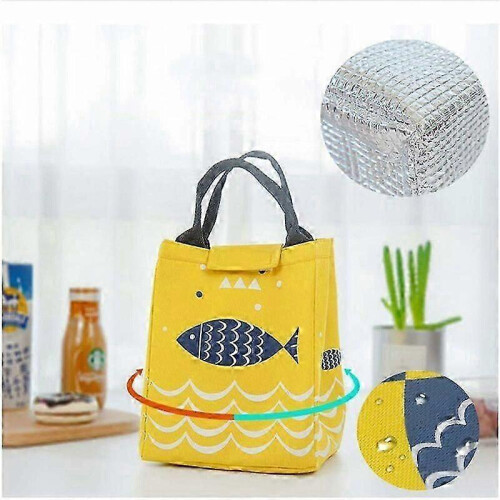 Japanese Pattern Canvas Lunch Bag, Multi-Purpose Use, Keep Food Warm Fresh, for Work, Office, Picnic, Travel 2