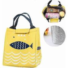 Japanese Pattern Canvas Lunch Bag, Multi-Purpose Use, Keep Food Warm Fresh, for Work, Office, Picnic, Travel