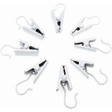 Small But Mighty Stainless Steel Metal Hooks, High Quality Metal Curtain Rings with Removable Hooks for Creative Display Solutions (100 Pack White)