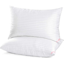 Comfortable Bed Pillows for Sleeping, 100% Cotton Cover Healthy Breathable Cover, 2 Pack Queen Size, Easy Care, Supportive Enough for Any Sleeping