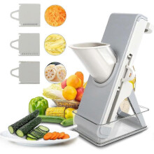 Multifunctional Vegetable Chopper, Ergonomically Designed Premium Plastic Safe Mandoline Slicer, Uniform Slicing Options, Non-slip Silicone Base
