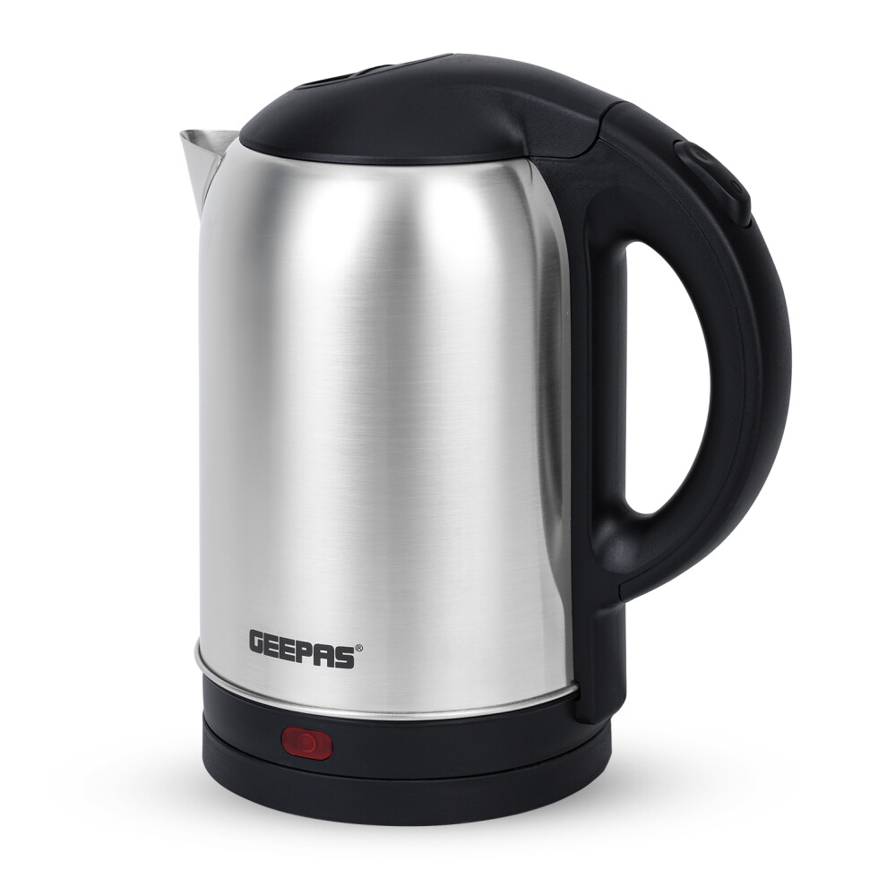 GEEPAS Electric Kettle | 1.8L Cordless Stainless Steel Jug Kettle with LED Indicator for Hot Water Tea Coffee Boil Dry Protection Auto Shut Off 1800W