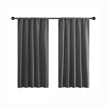 Stylish Blackout Curtains for Bedroom, Energy Efficient Noise Reducing Decor, Thermal Insulated Opaque Drapes for Dark Grey Windows (Machine Washable)