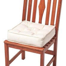 (Cream) Cotton Dining Chair Booster Cushion