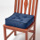 Homescapes (Navy Blue) Cotton Dining Chair Booster Cushion 1