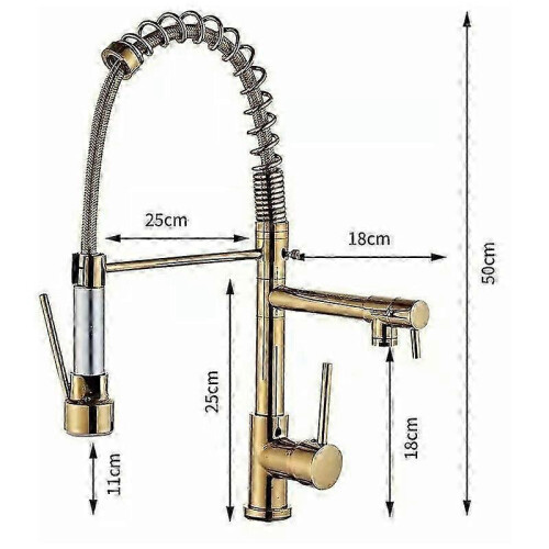 Chrome Pull Down Sprayer Kitchen Faucet, Solid Brass Construction Flexible Rotation, Easy to Operate for Seamless Cooking Experience, Healthy Quality 2
