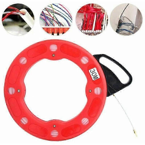 Fiberglass Wire Puller, Upgrade Guide Head, Impact Case for Decoration Work Safe And Reassuring Cable Puller (30 Meters Length)