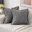 Textured Square Cushion Case for Couch Sofa Bed, Corduroy Decorative Throw Pillow Covers Easy Insertion Removal, Soft Cross Patchwork Invisible 2